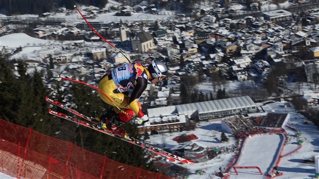 Erik Guay à l'entraînement à Kitzbühel Erik Guay à l'entraînement à Kitzbühel