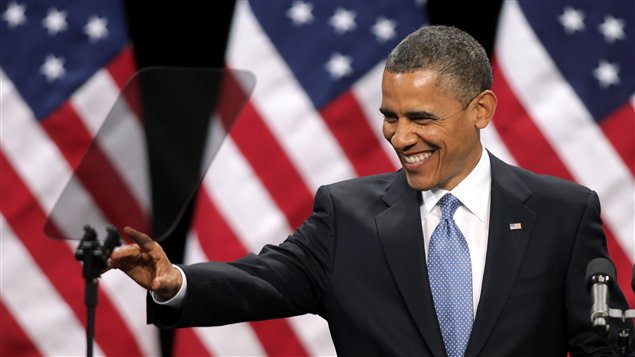 Barack Obama lors de son discours à Las Vegas Barack Obama lors de son discours à Las Vegas