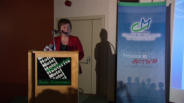Christine Brisson lors de son discours Christine Brisson lors de son discours