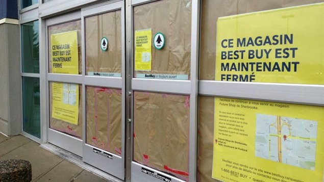 Le Best Buy de Sherbrooke a fermé ses portes jeudi. Le Best Buy de Sherbrooke a fermé ses portes jeudi.