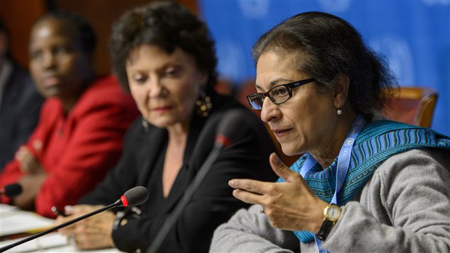 La mission est composée de ces trois expertes: la Pakistanaise Asma Jahangir (droite) la Française Christine Chanet (centre) et la Botswanaise Unity Dow (gauche). La mission est composée de ces trois expertes: la Pakistanaise Asma Jahangir (droite) la Française Christine Chanet (centre) et la Botswanaise Unity Dow (gauche).