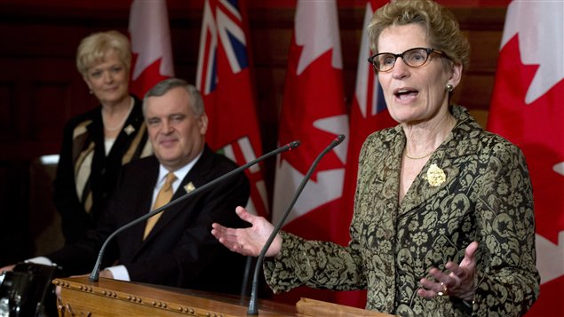 Kathleen Wynne a rencontré la presse jeudi, après être devenue première ministre désignée. Kathleen Wynne a rencontré la presse jeudi, après être devenue première ministre désignée.