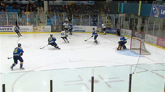 Un match des Aigles Bleus de l'Université de Moncton Un match des Aigles Bleus de l'Université de Moncton