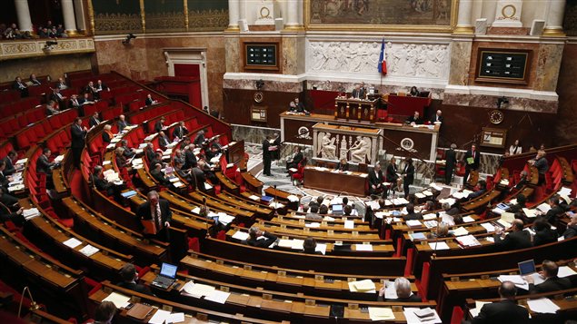 Assemblée nationale française le 7 février, à l'occasion de l'examen du projet de loi mettant en place le mariage et l'adoption pour les couples homosexuels Assemblée nationale française le 7 février, à l'occasion de l'examen du projet de loi mettant en place le mariage et l'adoption pour les couples homosexuels