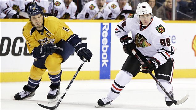 Shea Weber et Patrick Kane. Shea Weber et Patrick Kane.