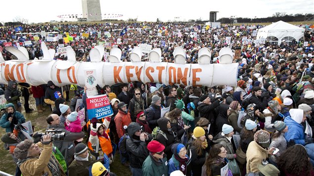 Une manifestation organisée contre le projet d'oléoduc Keystone XL. Une manifestation organisée contre le projet d'oléoduc Keystone XL.