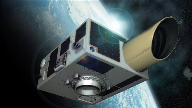 Un dessin du satellite canadien NEOSSat qui sera lancé lundi à partir de l’Inde. Un dessin du satellite canadien NEOSSat qui sera lancé lundi à partir de l’Inde.