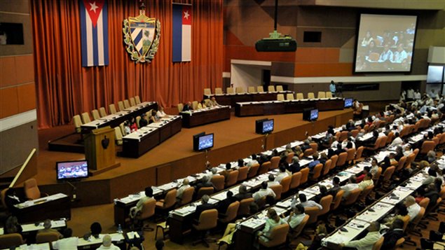 Vue générale de l'Assemblée cubaine réunie à La Havane, le 24 février. Vue générale de l'Assemblée cubaine réunie à La Havane, le 24 février.