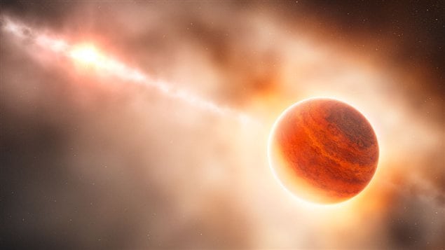 Impression artistique de la planète naissante qui se trouve autour de l‘étoile HD100546 Impression artistique de la planète naissante qui se trouve autour de l‘étoile HD100546