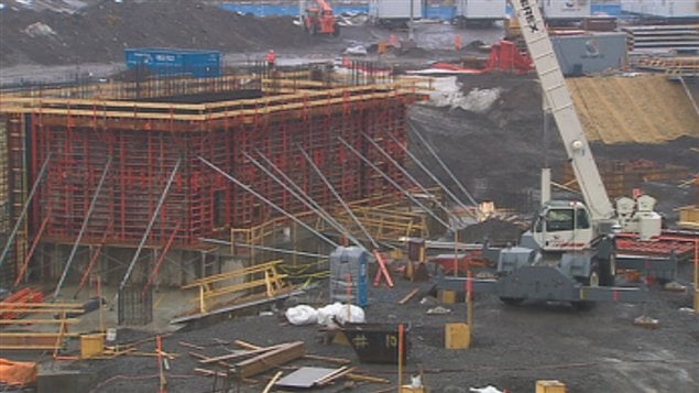 Le chantier de l'amphithéâtre à Québec Le chantier de l'amphithéâtre à Québec