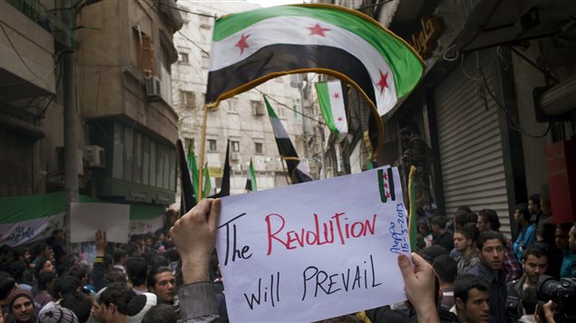Une manifestation d'opposants au régime de Bachar Al-Assad, au deuxième anniversaire du début du soulèvement (archives) Une manifestation d'opposants au régime de Bachar Al-Assad, au deuxième anniversaire du début du soulèvement (archives)