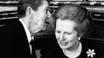 Ronald Reagan et Margaret Thatcher en juin 1984 à Londres. Ronald Reagan et Margaret Thatcher en juin 1984 à Londres.