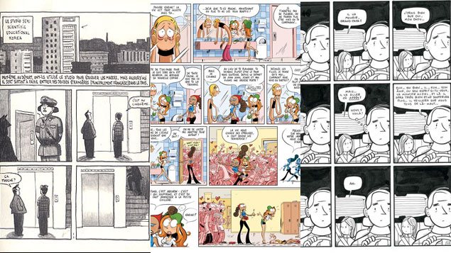 Des planches de BD de Guy Delisle, Delaf et Dubuc et Michel Rabagliati Des planches de BD de Guy Delisle, Delaf et Dubuc et Michel Rabagliati