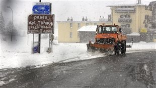 Neige sur le parcours du Giro Neige sur le parcours du Giro