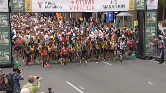 Le départ du marathon d'Ottawa