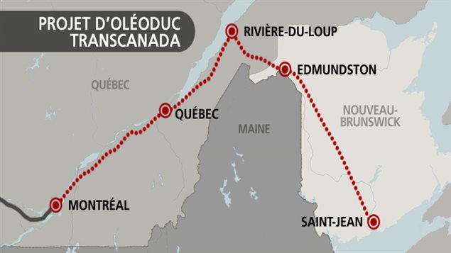 Le projet d'olédoduc de la compagnie TransCanada Le projet d'olédoduc de la compagnie TransCanada