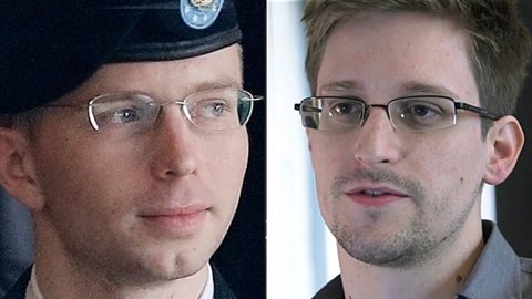 Bradley Manning (à gauche) et Edward Snowden Bradley Manning (à gauche) et Edward Snowden