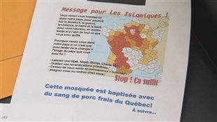 Des documents islamophobes ont été envoyés à la mosquée et à Radio-Canada Des documents islamophobes ont été envoyés à la mosquée et à Radio-Canada