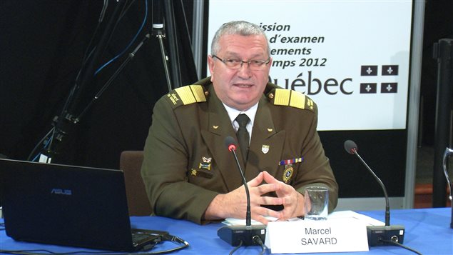 Marcel Savard, directeur général adjoint de la Sûreté du Québec, témoigne à la commission Ménard, le 19 novembre Marcel Savard, directeur général adjoint de la Sûreté du Québec, témoigne à la commission Ménard, le 19 novembre