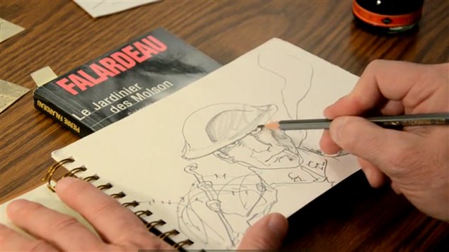 Esquisse pour « Le jardinier des Molson », la BD de Richard Forgues tirée du scénario de Pierre Falardeau. Esquisse pour « Le jardinier des Molson », la BD de Richard Forgues tirée du scénario de Pierre Falardeau.
