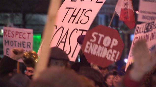 Manifestation contre le pipeline d'Enbridge