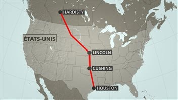 Le tracé du projet de pipeline Keystone XL de TransCanada Le tracé du projet de pipeline Keystone XL de TransCanada