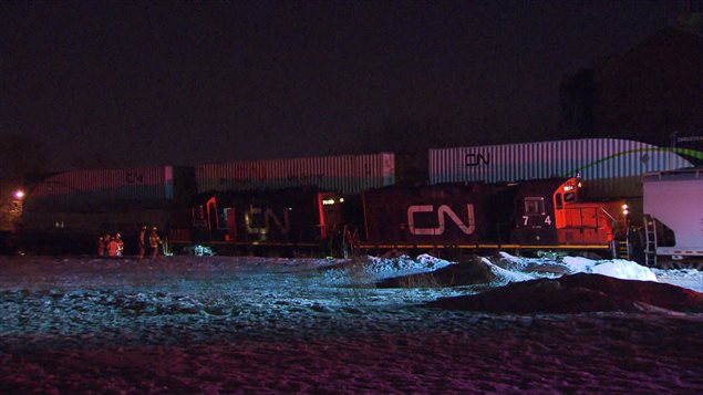 Les deux wagons renversés transportaient du grain, selon les informations confirmées par le CN. La compagnie est toutefois incapable de préciser ce que transportaient les autres wagons. Les deux wagons renversés transportaient du grain, selon les informations confirmées par le CN. La compagnie est toutefois incapable de préciser ce que transportaient les autres wagons.