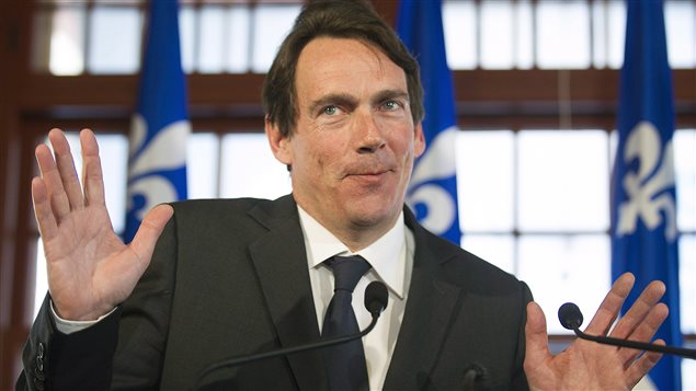 Pierre Karl Péladeau, dimanche dernier, à Saint-Jérôme Pierre Karl Péladeau, dimanche dernier, à Saint-Jérôme