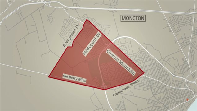 Le périmètre de sécurité à Moncton Le périmètre de sécurité à Moncton