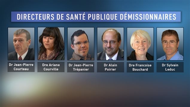 Directeurs de santé publique démissionnaires Directeurs de santé publique démissionnaires
