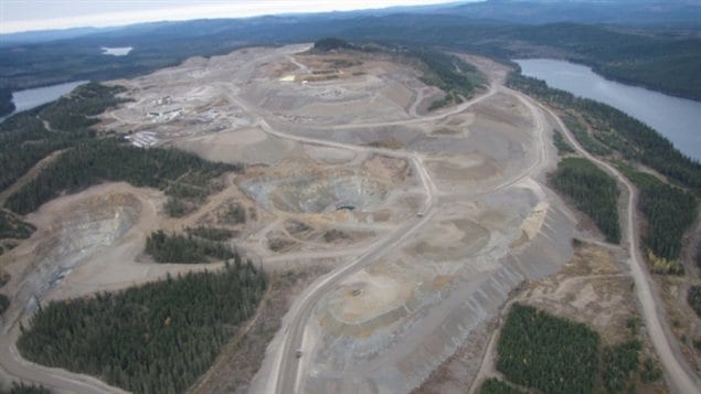 Une vue aérienne de la mine du Mont Polley près de Likely en Colombie-Britannique. Une vue aérienne de la mine du Mont Polley près de Likely en Colombie-Britannique.