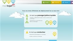La page d'accueil du site de covoiturage montrajet.ca La page d'accueil du site de covoiturage montrajet.ca