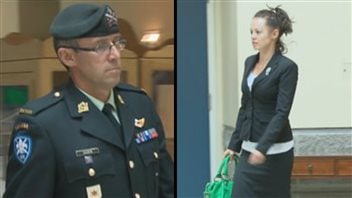 L'adjudant André Gagnon et la plaignante, Stéphanie Raymond L'adjudant André Gagnon et la plaignante, Stéphanie Raymond