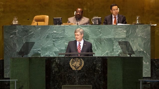 Stephen Harper à l'Assemblée générale de l'ONU, le 23 septembre 2010 Stephen Harper à l'Assemblée générale de l'ONU, le 23 septembre 2010