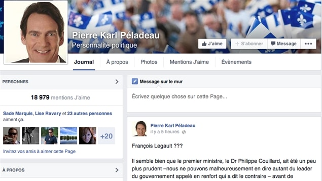 Page Facebook de Pierre Karl Péladeau Page Facebook de Pierre Karl Péladeau