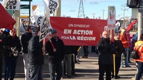 Manifestation à Baie-Comeau Manifestation à Baie-Comeau