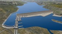 Image du projet de barrage hydroélectrique du site C à l'est de Fort St John. Image du projet de barrage hydroélectrique du site C à l'est de Fort St John.
