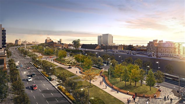 L'autoroute Bonaventure se transformera en boulevard urbain. L'autoroute Bonaventure se transformera en boulevard urbain.
