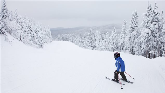 Un jeune skieur sur les pentes. Un jeune skieur sur les pentes.