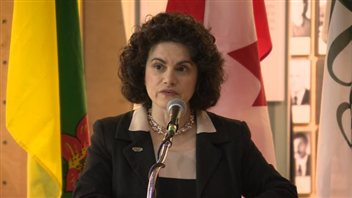 La prés. de la Fédération des sciences humaines Antonia Maioni lors de l'annonce que Regina accueillera le 87e Congrès des sciences humaines. La prés. de la Fédération des sciences humaines Antonia Maioni lors de l'annonce que Regina accueillera le 87e Congrès des sciences humaines.