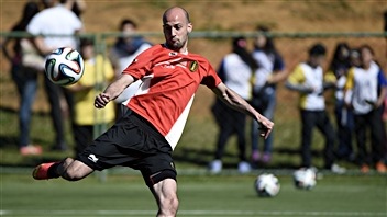 Laurent Ciman à l'entraînement avec l'équipe nationale de Belgique Laurent Ciman à l'entraînement avec l'équipe nationale de Belgique