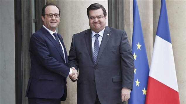Le président français, François Hollande, a reçu le maire de Montréal, Denis Coderre, à l'Élysée, le 2 février. Le président français, François Hollande, a reçu le maire de Montréal, Denis Coderre, à l'Élysée, le 2 février.
