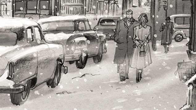 « Bonheur d'occasion » de Gabrielle Roy vu par Jean-Paul Eid (détail). Cette planche fait partie d'une exposition sur la littérature québécoise présentée à la Foire du livre de Bruxelles 2015. « Bonheur d'occasion » de Gabrielle Roy vu par Jean-Paul Eid (détail). Cette planche fait partie d'une exposition sur la littérature québécoise présentée à la Foire du livre de Bruxelles 2015.