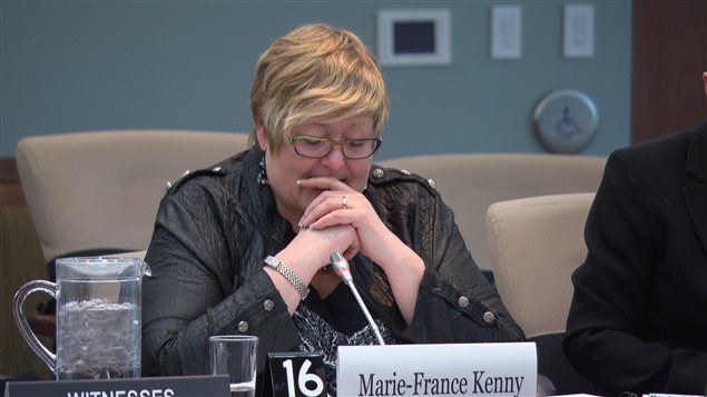 C'est avec beaucoup d'émotion que la présidente de la FCFA, Marie-France Kenny, a parlé devant un comité parlementaire des défis liés à l'immigration francophone au Canada. C'est avec beaucoup d'émotion que la présidente de la FCFA, Marie-France Kenny, a parlé devant un comité parlementaire des défis liés à l'immigration francophone au Canada.