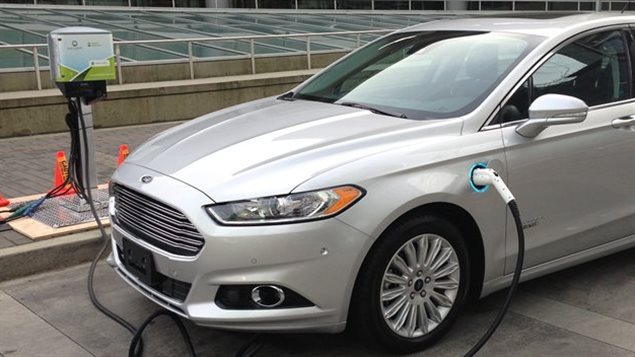Une voiture électrique à Vancouver. Une voiture électrique à Vancouver.
