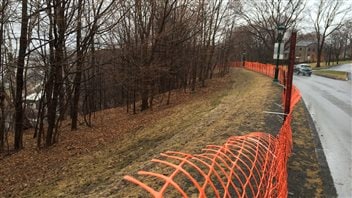 Une clôture a été installée en bordure de la côte Gilmour. Une clôture a été installée en bordure de la côte Gilmour.