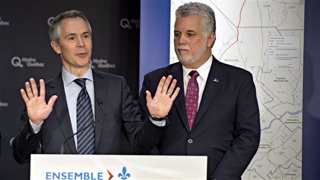 Le président d'Hydro-Québec, Thierry Vandal, en compagnie du premier ministre du Québec, Philippe Couillard Le président d'Hydro-Québec, Thierry Vandal, en compagnie du premier ministre du Québec, Philippe Couillard