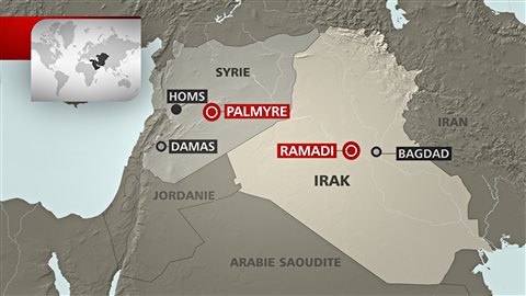 Une carte de la Syrie et de l'Irak Une carte de la Syrie et de l'Irak