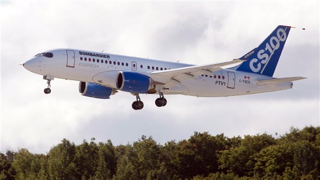 Un avion C-Series100 de Bombardier. Un avion C-Series100 de Bombardier.