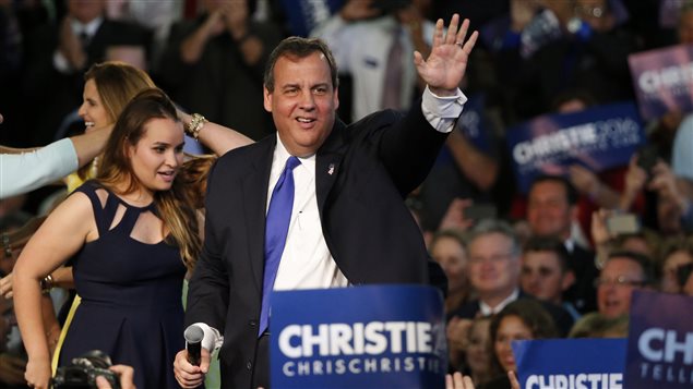 Chris Christie, lors de l'annonce de sa candidature à l'investiture républicaine, le mardi 30 juin Chris Christie, lors de l'annonce de sa candidature à l'investiture républicaine, le mardi 30 juin